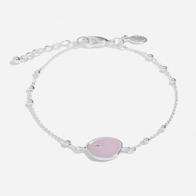Beau Lilac Enamel Silver Plated Zirconia 18cm   3cm Bracelet 7128
