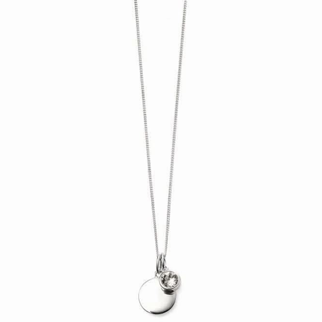 Beginnings Sterling Silver April Birth Stone Pendant P4593
