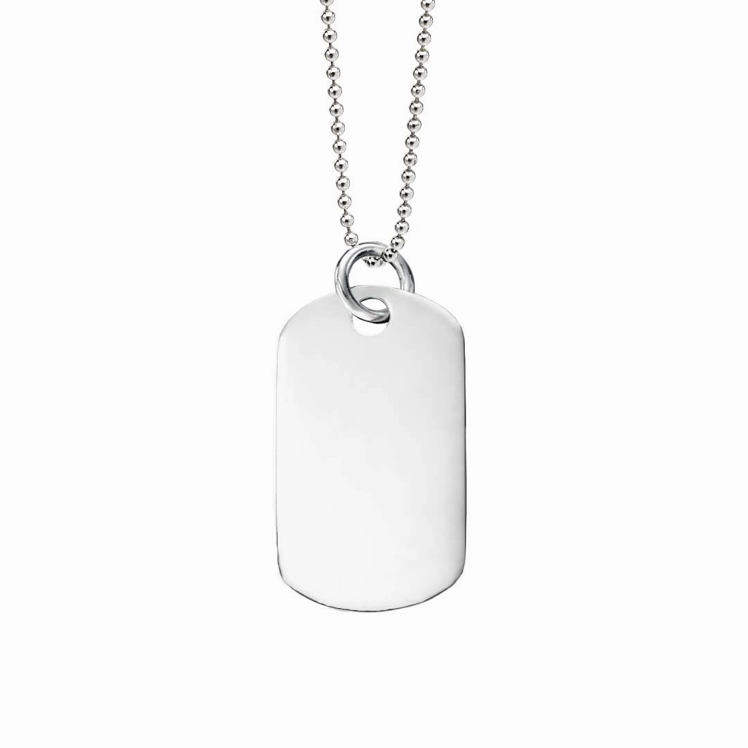 Beginnings Sterling Silver Dog Tag Pendant P3636