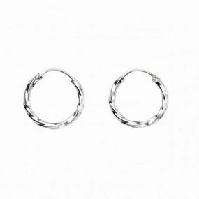 Beginnings Sterling Silver H248 Small Twisted Hoop Earrings