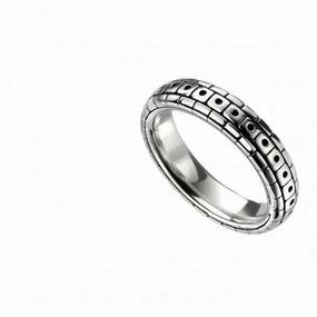Beginnings  Sterling Silver Oxidised Pattern Ring Mens R3706