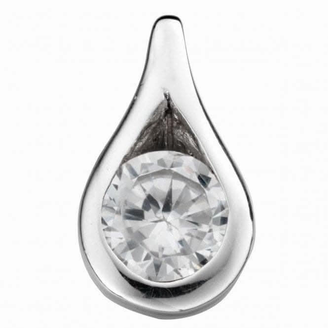 Beginnings Sterling Silver P146C Clear Cz Teardrop Pendant