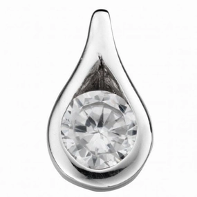 Beginnings Sterling Silver P146C Clear Cz Teardrop Pendant