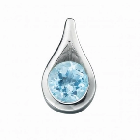Beginnings Sterling Silver P146T Blue Topaz Teardrop Pendant