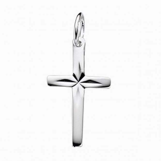 Beginnings Sterling Silver P3688 Diamond Cut Cross Pendant
