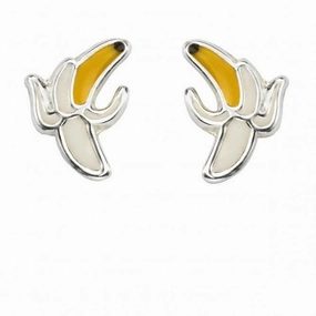 Beginnings Sterling Silver Peeled Banana Earrings A2039