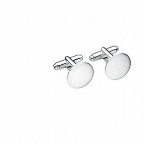 Beginnings Sterling Silver Plain Round Cufflinks V452