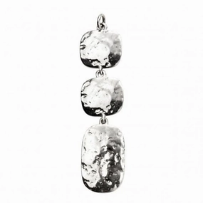Beginnings Sterling Silver Triple Drop Hammered Pendant P4777