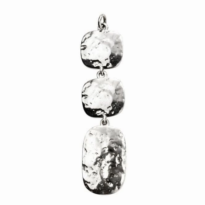 Beginnings Sterling Silver Triple Drop Hammered Pendant P4777