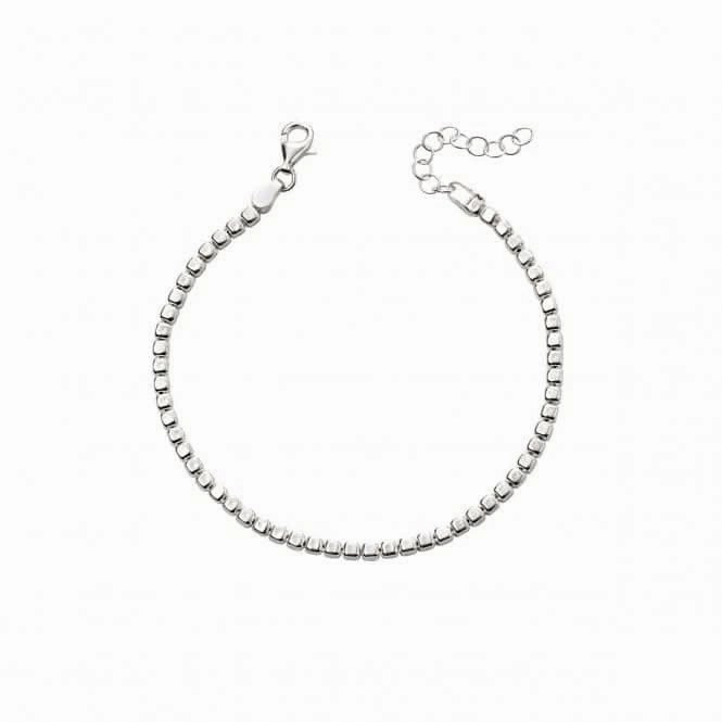 Beginnings Sterling Silver Tumbled Cube 17 3cm Bracelet B5190