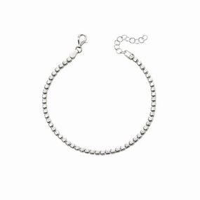 Beginnings Sterling Silver Tumbled Cube 17 3cm Bracelet B5190