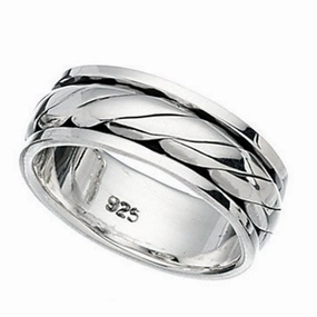Beginnings  Sterling Silver Twist Design Spinner Ring R986