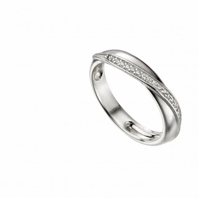 Beginnings  Sterling Silver Twisted Wrap Pave Ring R3700C