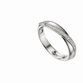 Beginnings  Sterling Silver Twisted Wrap Pave Ring R3700C