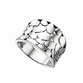 Beginnings  Sterling Silver Wide Textured Ring R3227