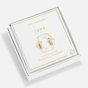 Birthstone Hoop Earring June Gold Plated Earrings 6752