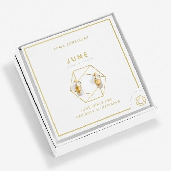 Birthstone Hoop Earring June Gold Plated Earrings 6752