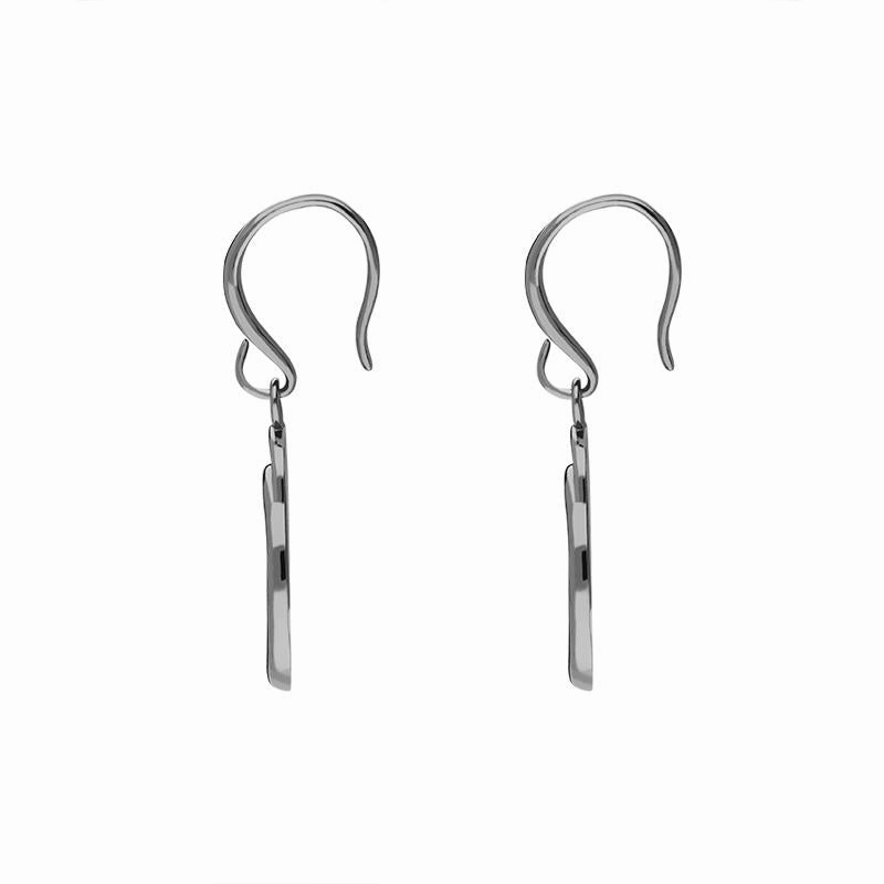 Black Rhodium Plated Sterling Silver Open Swirl Infinity Drop Earrings