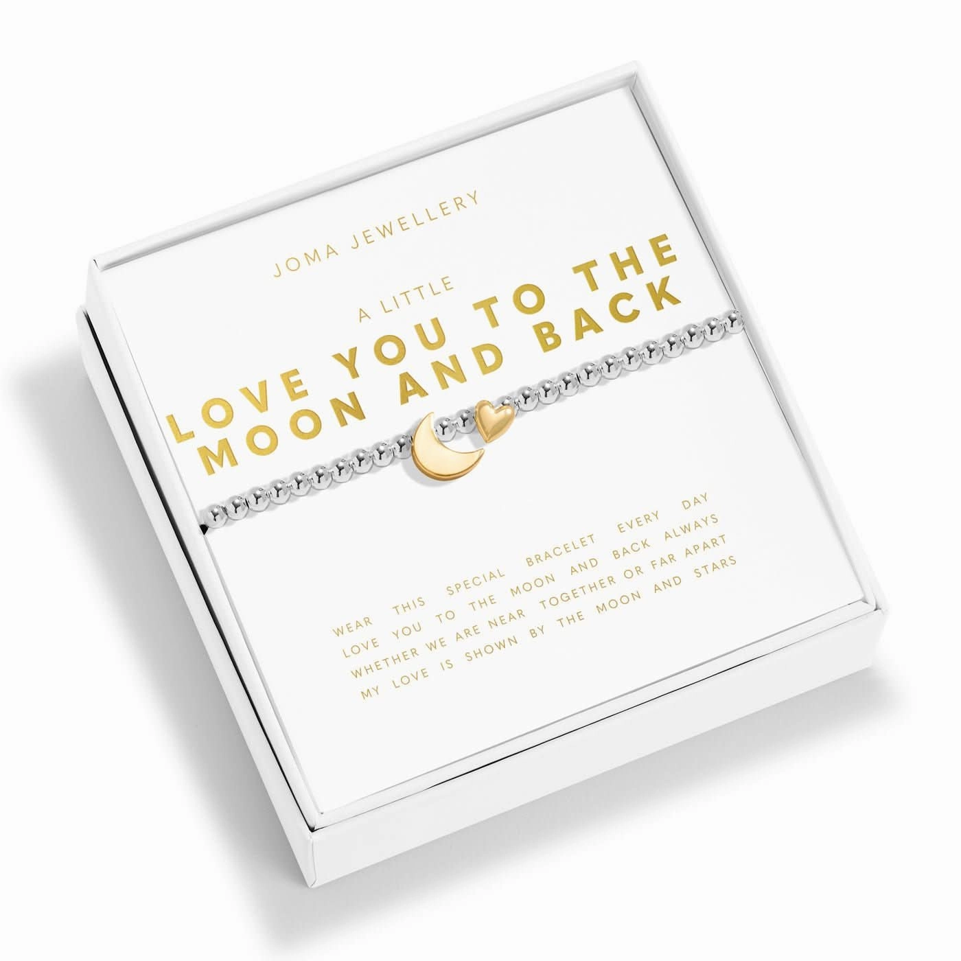 Boxed A Little Love You To the Moon Silver & Gold Plated Bracelet 8193