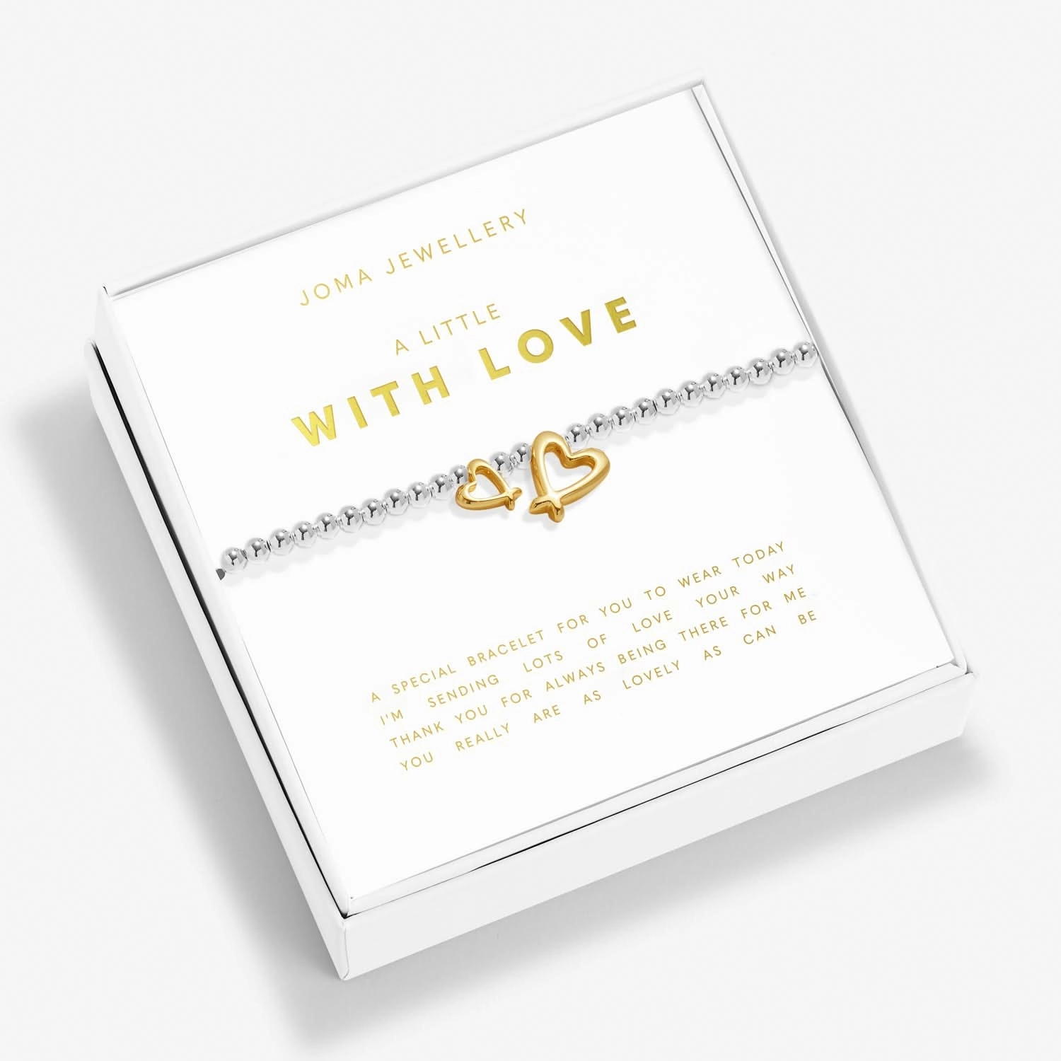 Boxed A Little With Love Silver Gold Plated Bracelet 7618