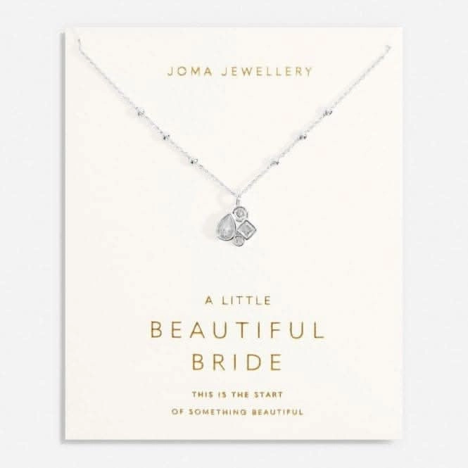 Bridal A Little Beautiful Bride Silver Plated 46cm   5cm Necklace 7030