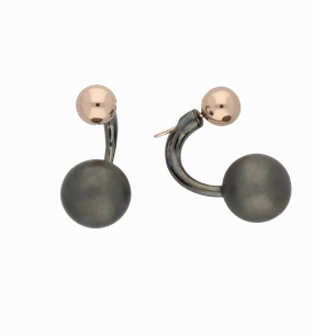 C W Sellors Earrings Front Back Rose Gold And Rhodium Plating