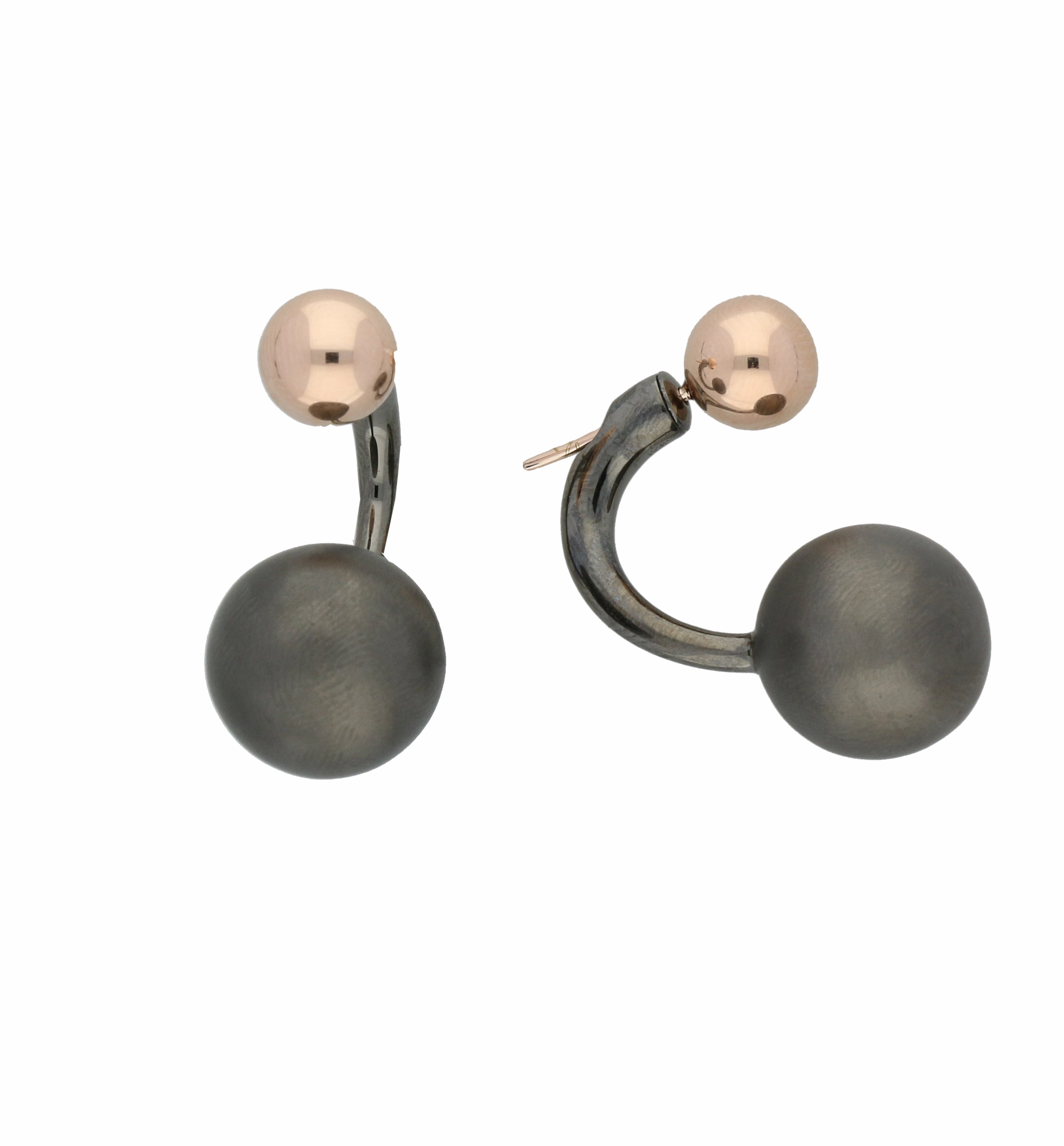 C W Sellors Earrings Front Back Rose Gold And Rhodium Plating