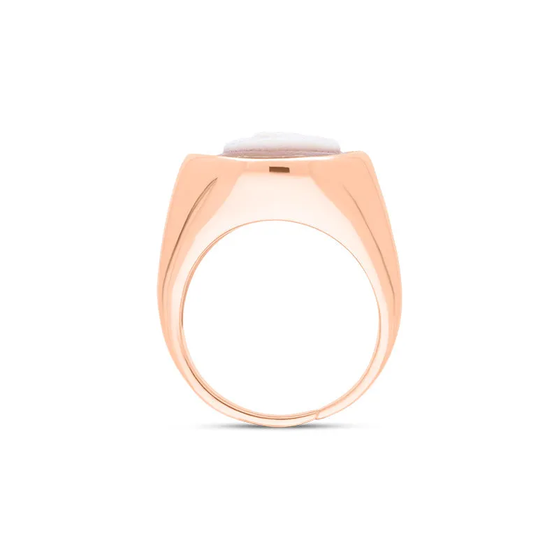 Cameo Italy Rose Gold Plated Sterling Silver Oval Lady Ring D