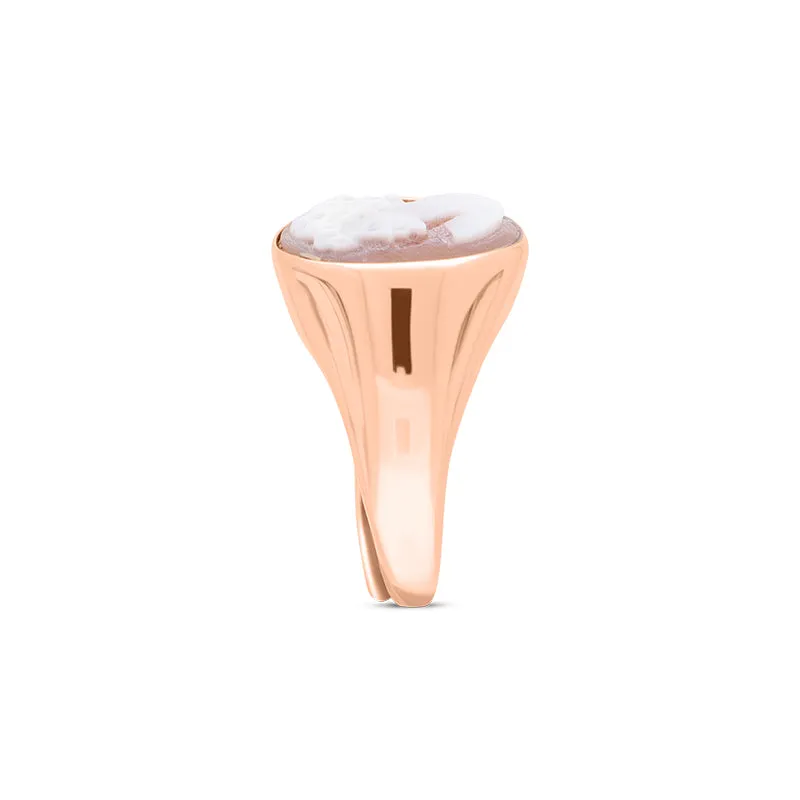 Cameo Italy Rose Gold Plated Sterling Silver Oval Lady Ring D