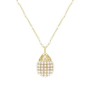 Cameo Italy Yellow Gold Plated Sterling Silver Freshwater Pearl Necklace D