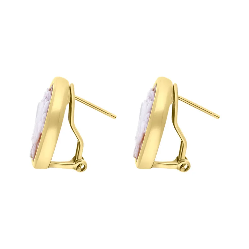 Cameo Italy Yellow Gold Plated Sterling Silver Tulip Earrings D