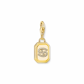 Cancer Zodiac sign gold charm Pendant