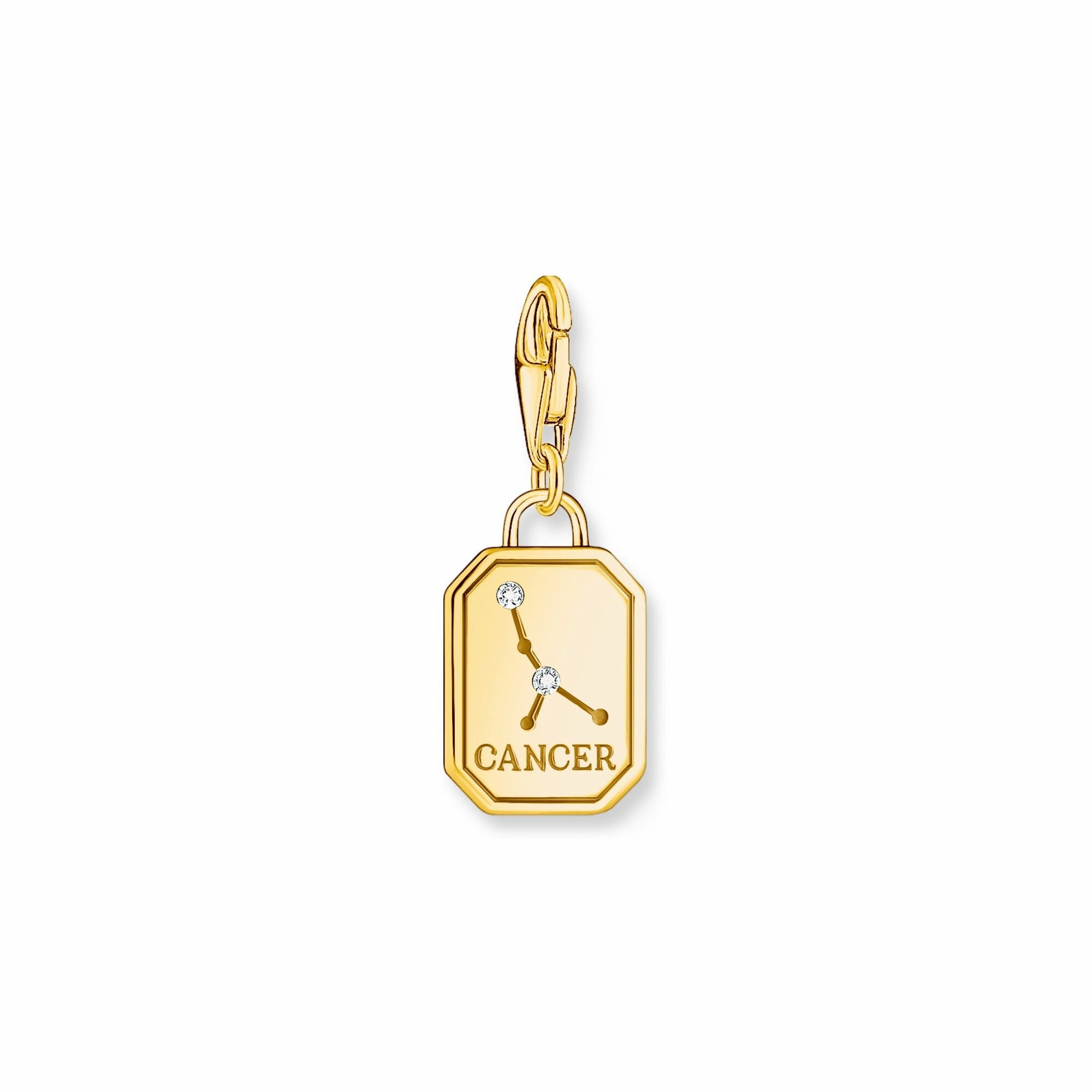 Cancer Zodiac sign gold charm Pendant