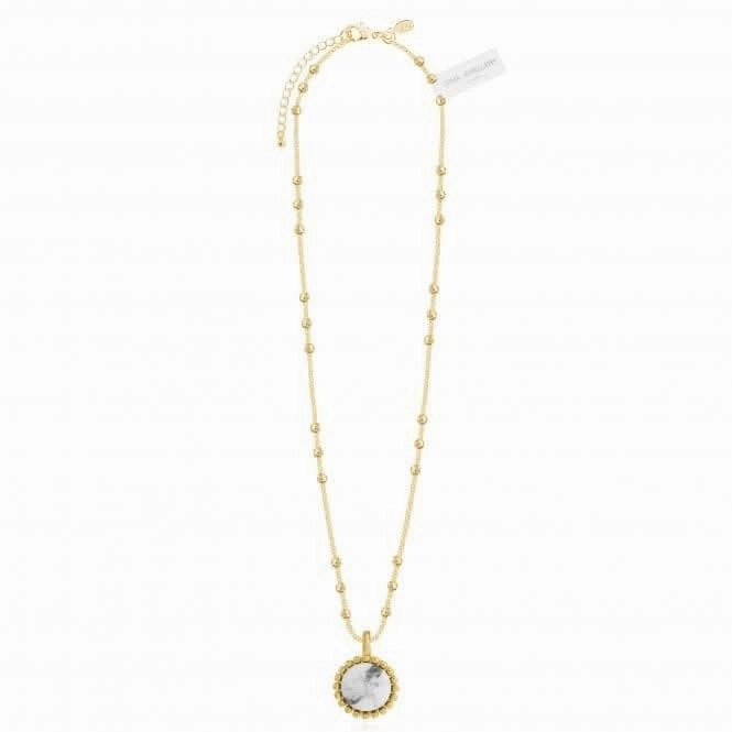 Capri Howlite Gold 46cm   5cm Extender Necklace 4486