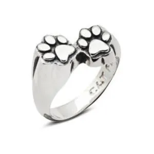 Cat Fever Sterling Silver Paw Print Ring