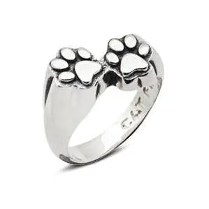 Cat Fever Sterling Silver Paw Print Ring