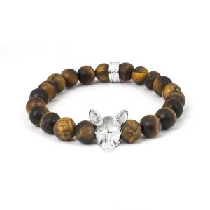 Cat Fever Sterling Silver Tiger's Eye Siamese Bracelet D
