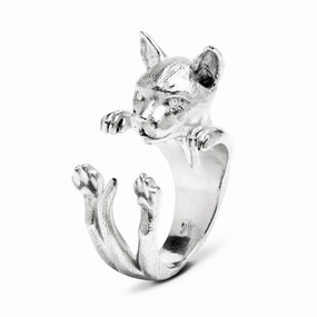 Cat Fever Sterling Silver Siamese Hug Ring D