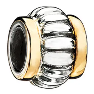 Chamilia Bead Gold Edges Silver