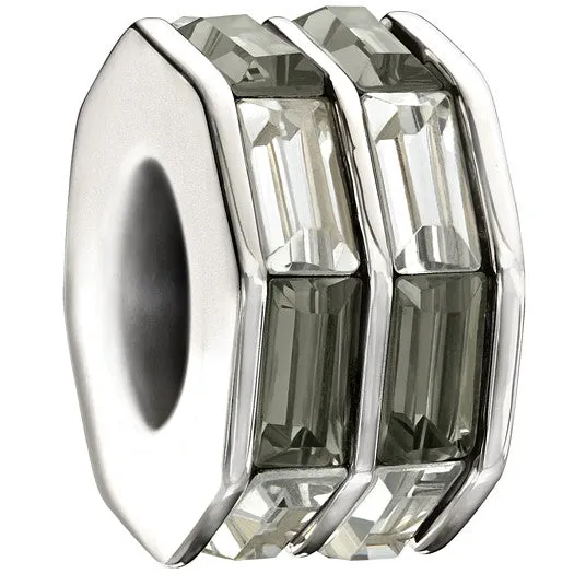 Chamilia Charm Double Baguette Black & White