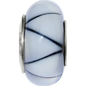 Chamilia Charm White Triangles Murano Glass