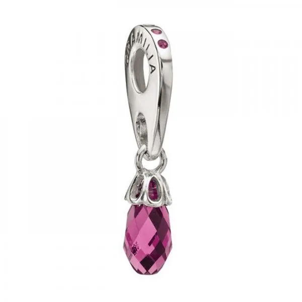 Chamilia Sterling Silver Briolette Fuchsia Drop Charm D