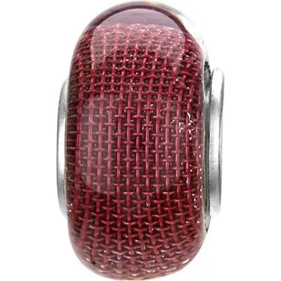 Chamilia Sterling Silver Murano Glass Cranberry Mesh Charm