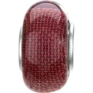 Chamilia Sterling Silver Murano Glass Cranberry Mesh Charm