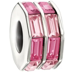 Chamilia Sterling Silver Pink Crystal Double Baguette Charm