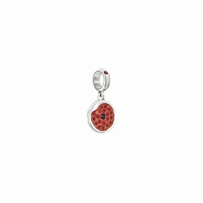 Chamilia Sterling Silver Red Shimmering Poppy Charm D