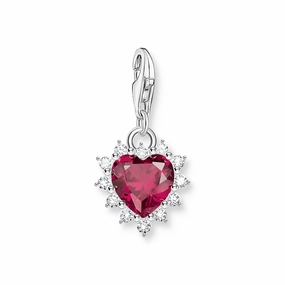 Charm with lab-grown sapphire red