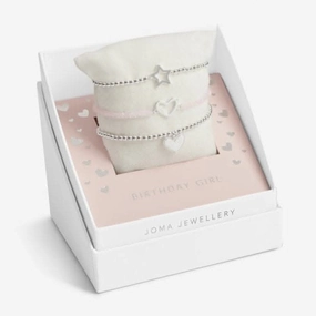 Children's Celebrate You Gift Boxed Birthday Girl Silver Set Of 3 Bracelet C700