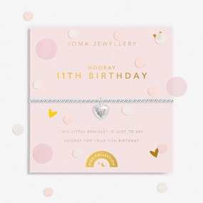 Children's Confetti A Little 11th Birthday Silver Plated Bracelet C837