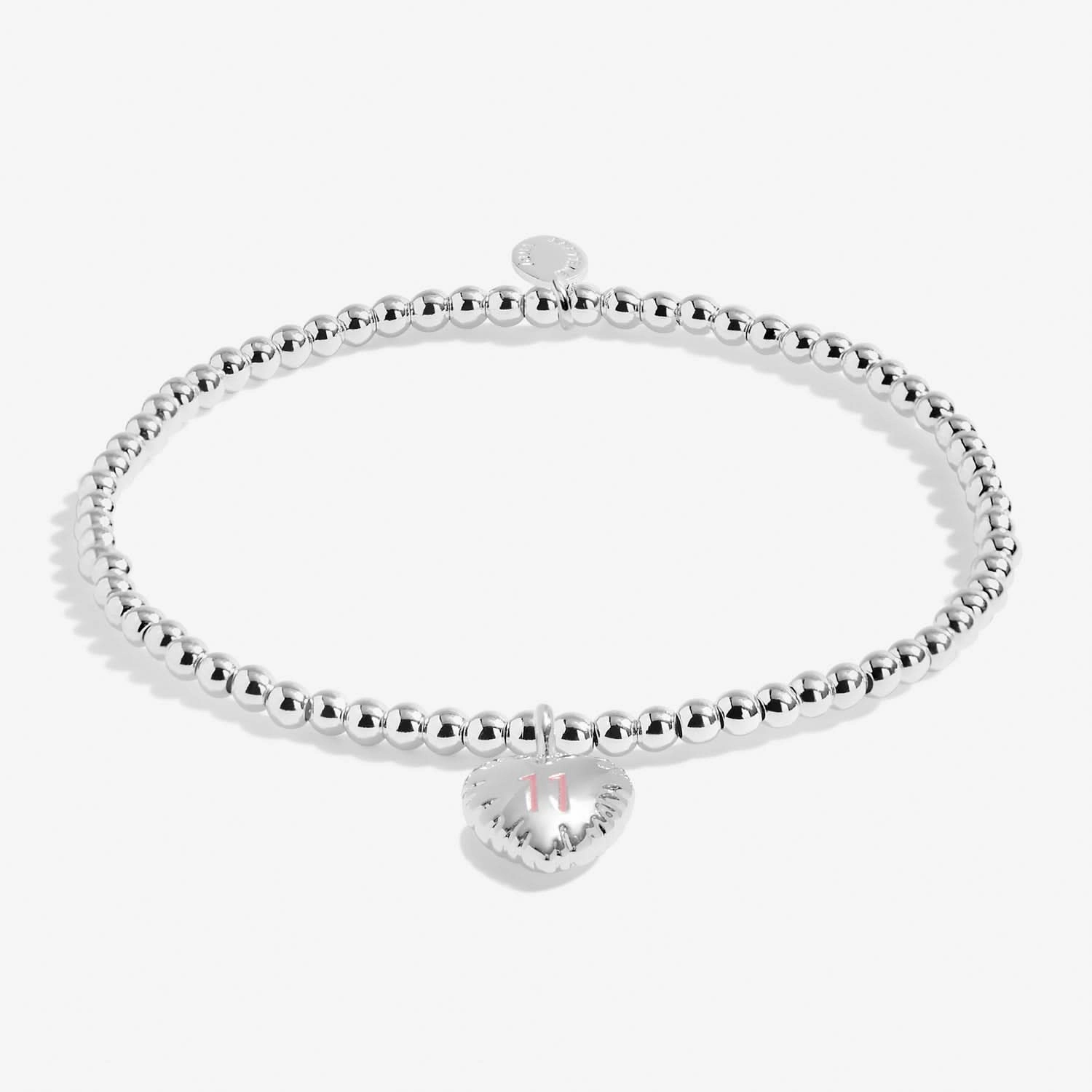 Children's Confetti A Little 11th Birthday Silver Plated Bracelet C837
